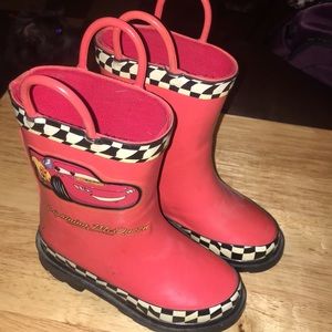 Size7/8 Lightning McQueen Cars Toddler Rain Boots